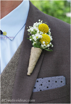 Fresh Floral Boutonniere with Magnetic Aid for Easy Placement